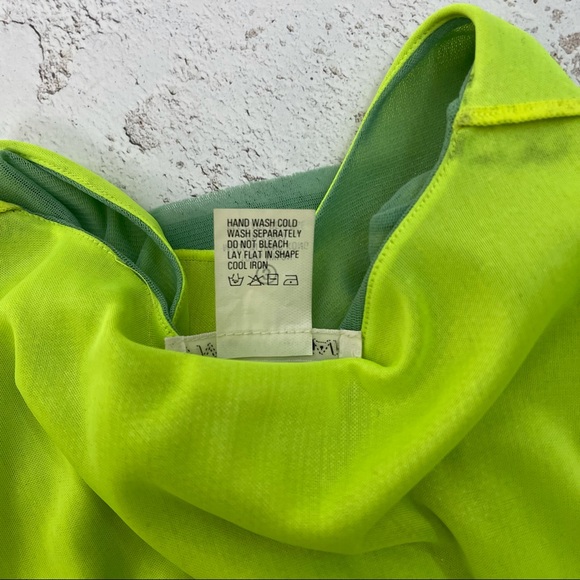 Vintage Vivienne Tam Neon Top Short Sleeve Green Metallic Mesh - Picture 6 of 8